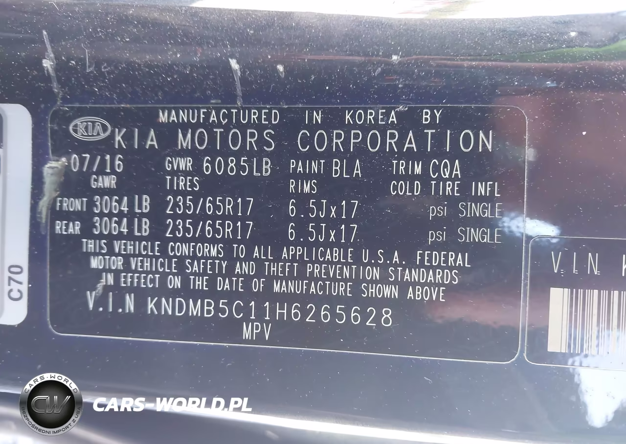 2017 Kia Sedona Lx VIN:KNDMB5C11H6265628 - 9