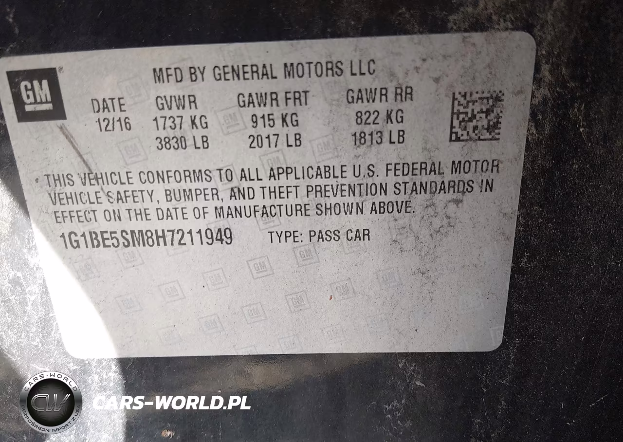 2017 Chevrolet Cruze Lt Auto VIN:1G1BE5SM8H7211949 - 9