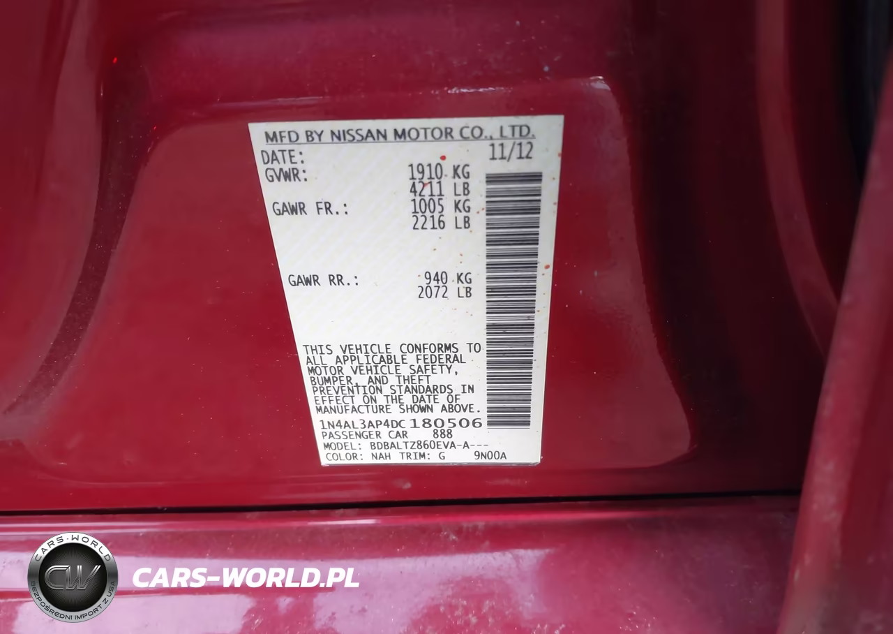2013 Nissan Altima 2.5 Sv VIN:1N4AL3AP4DC180506 - 9