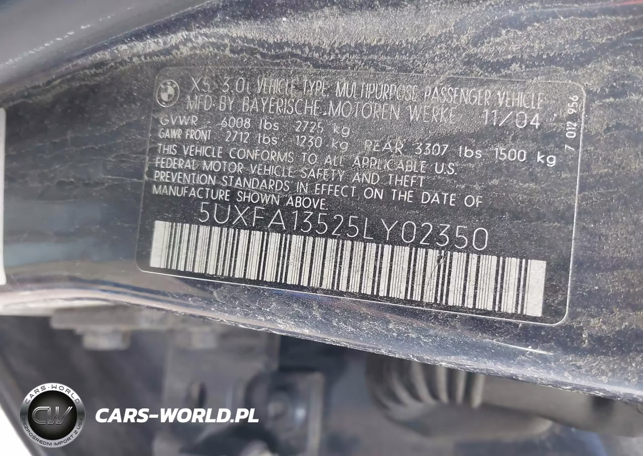 2005 BMW X5 3.0I VIN:5UXFA13525LY02350 - 9