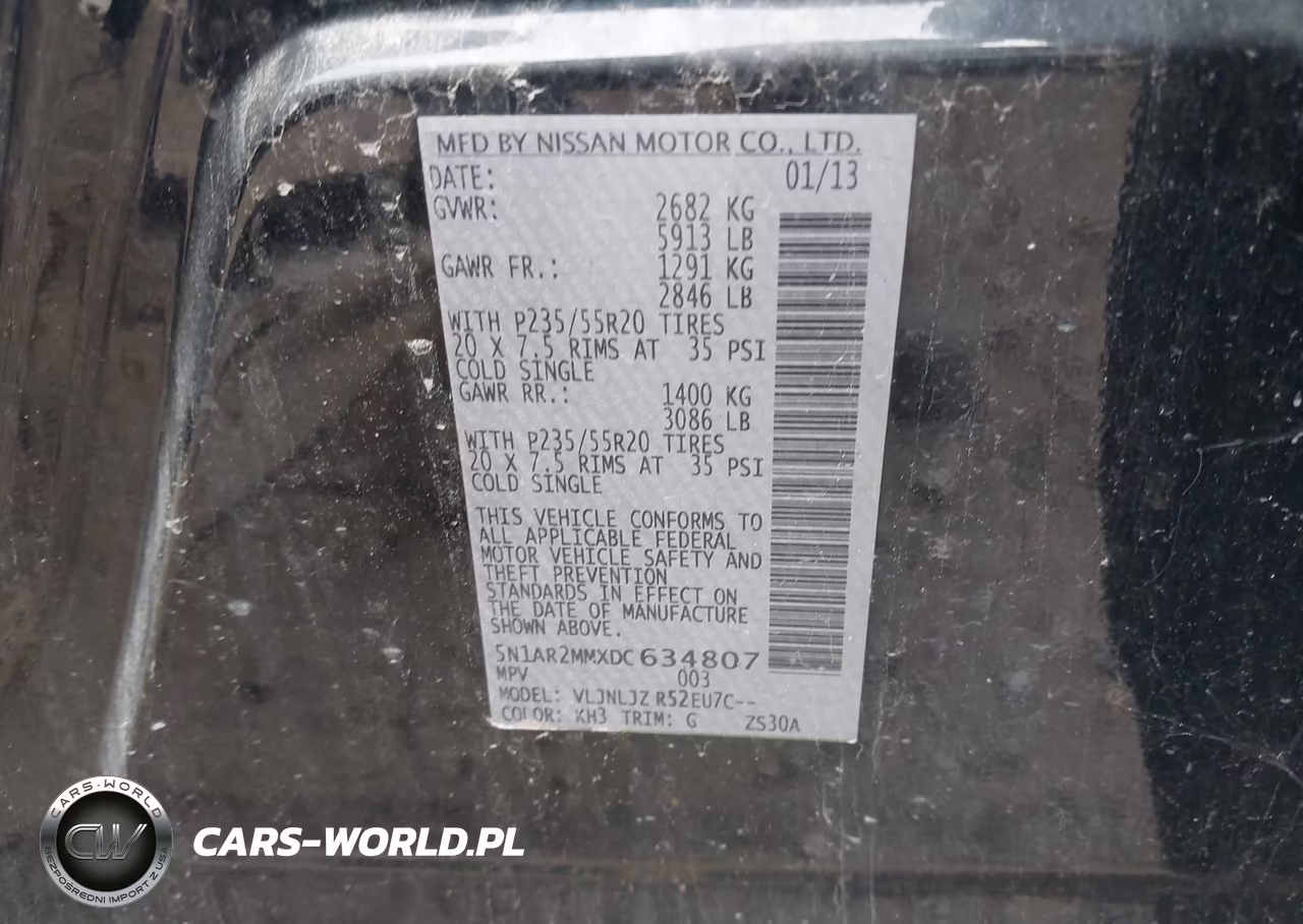 2013 Nissan Pathfinder Platinum VIN:5N1AR2MMXDC634807 - 9