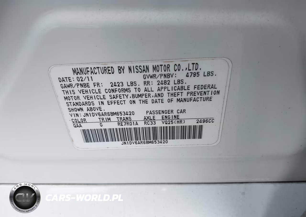 2011 Infiniti G25X VIN:JN1DV6AR6BM653420 - 9