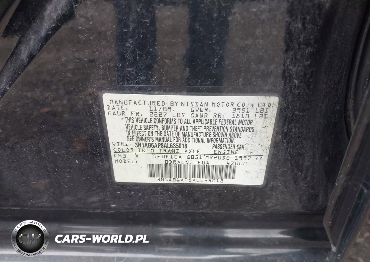 2010 Nissan Sentra 2.0 VIN:3N1AB6AP8AL635018 - 9