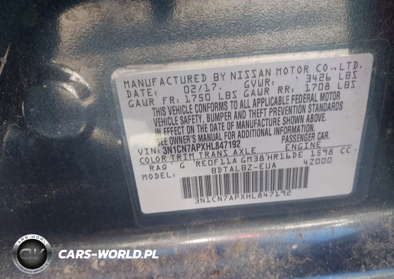 2017 Nissan Versa 1.6 Sv VIN:3N1CN7APXHL847192 - 9