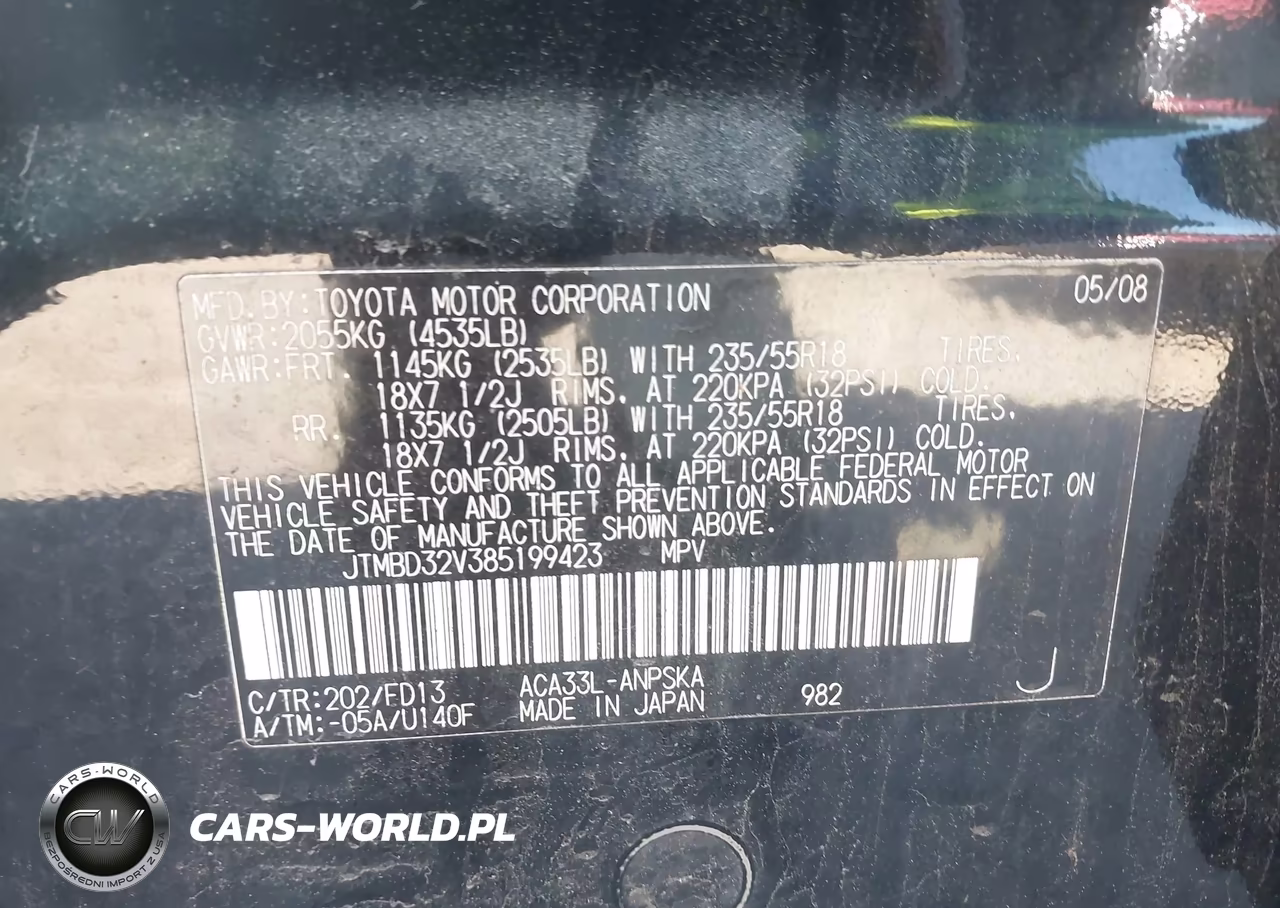 2008 Toyota Rav4 Sport VIN:JTMBD32V385199423 - 9
