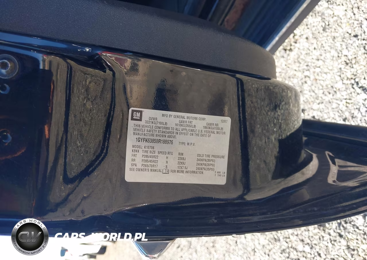 2008 Cadillac Escalade Standard VIN:1GYFK63858R188976 - 9