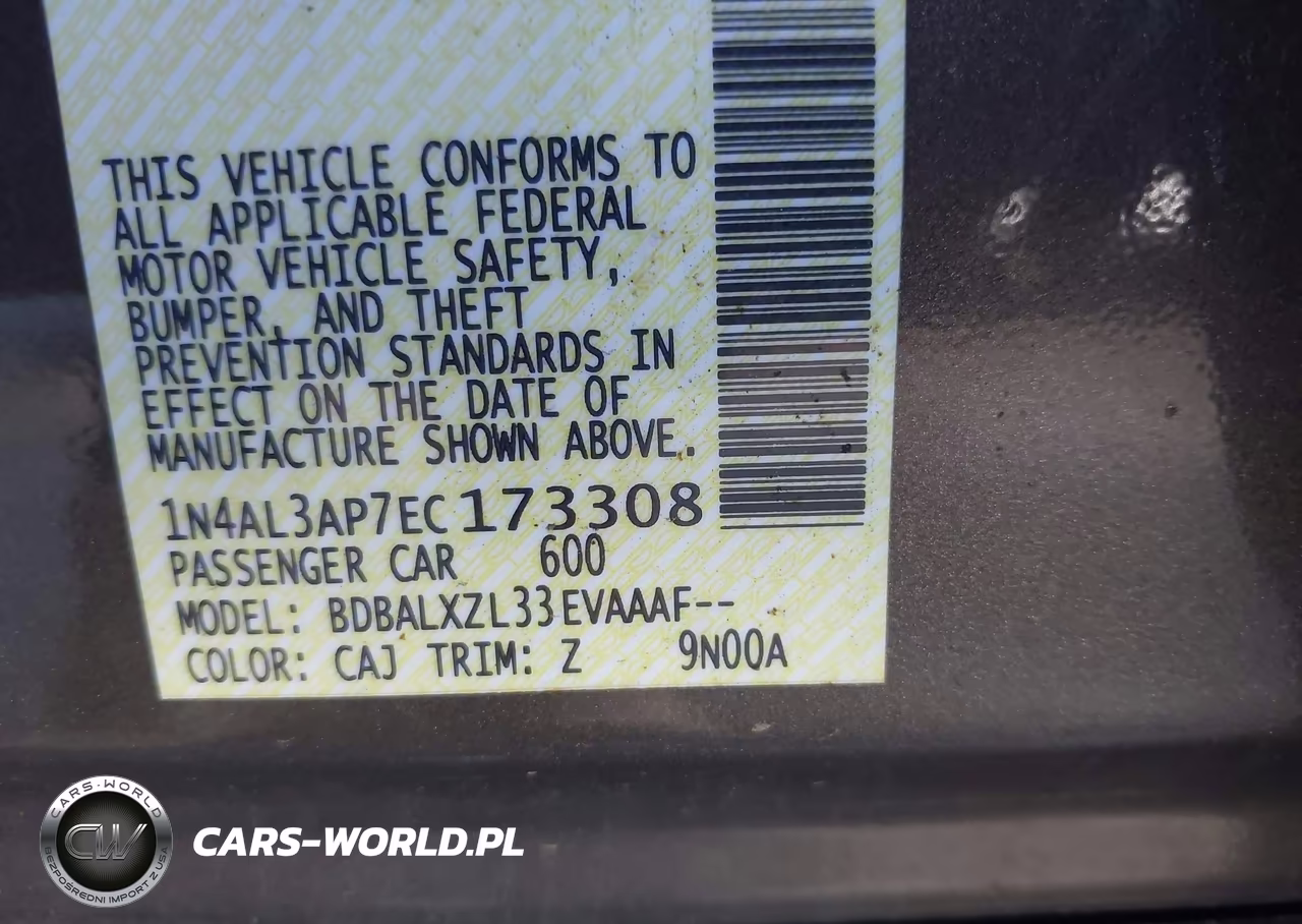 2014 Nissan Altima 2.5 Sl VIN:1N4AL3AP7EC173308 - 9