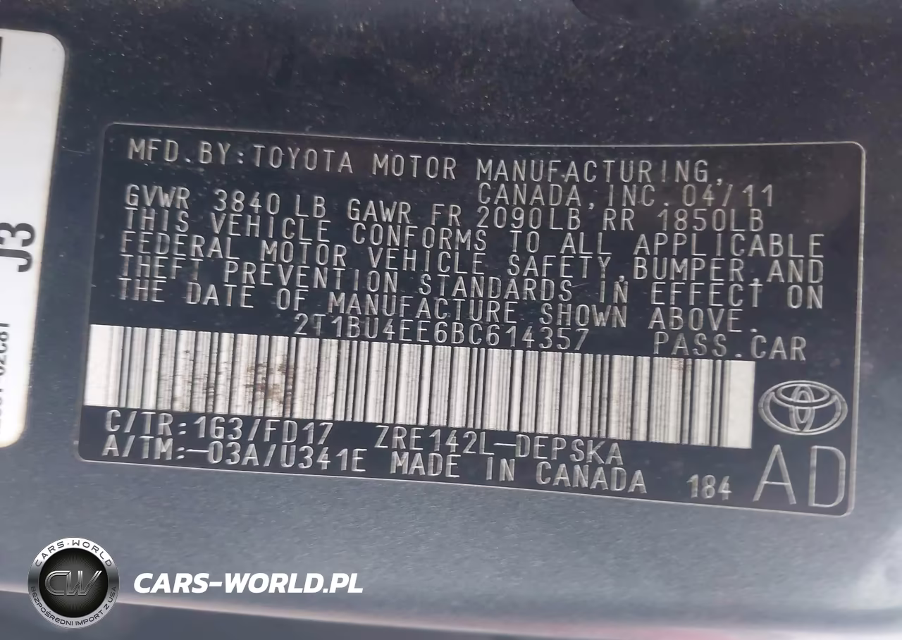 2011 Toyota Corolla S VIN:2T1BU4EE6BC614357 - 9