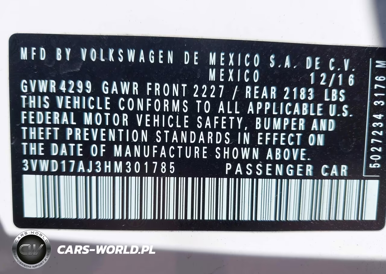 2017 Volkswagen Jetta 1.8T Sport VIN:3VWD17AJ3HM301785 - 9