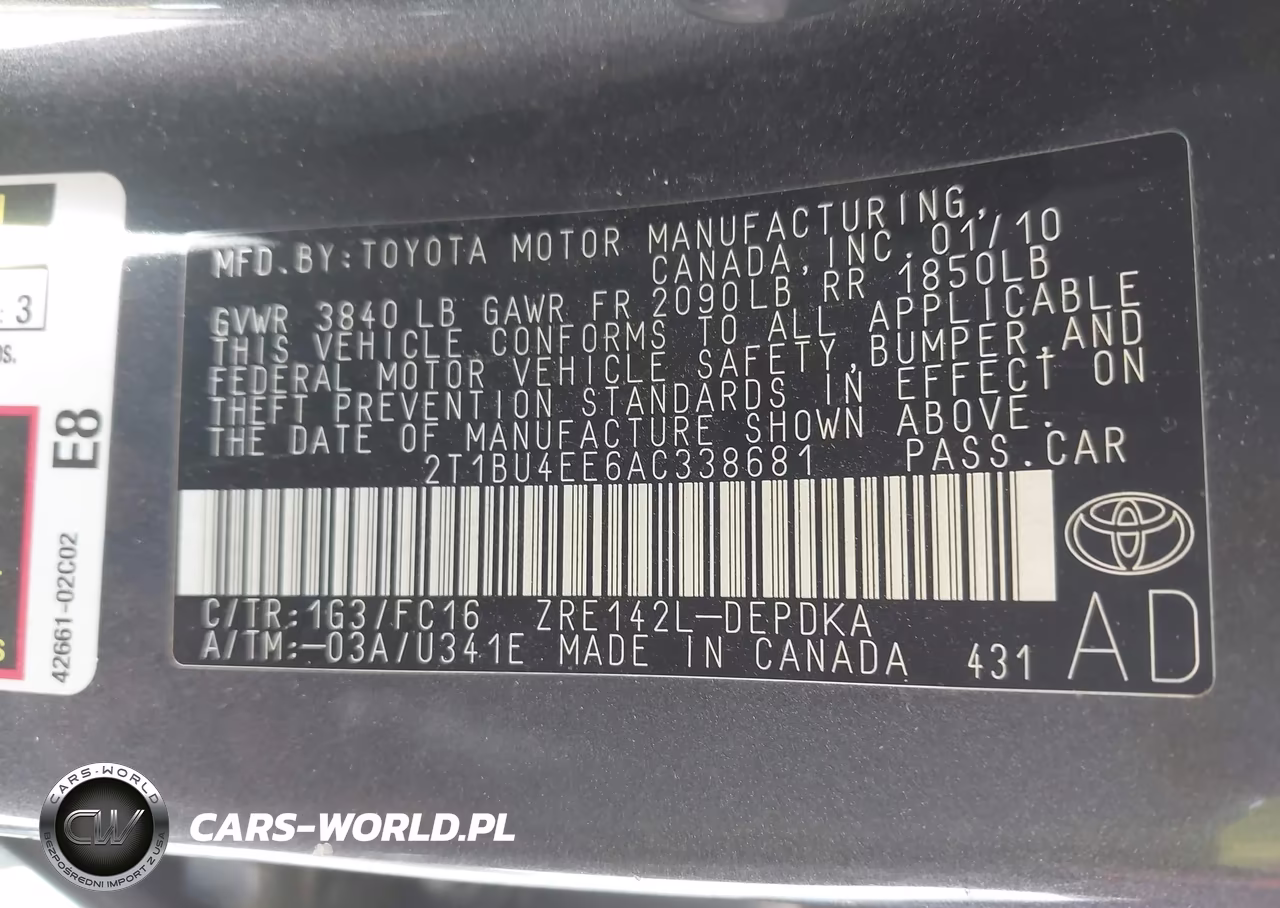 2010 Toyota Corolla Le VIN:2T1BU4EE6AC338681 - 9