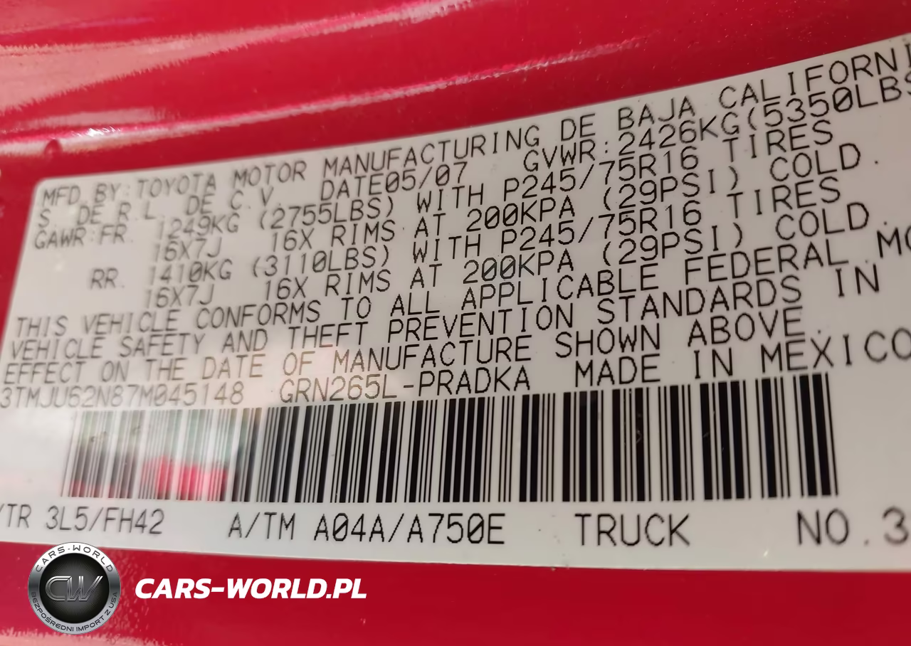 2007 Toyota Tacoma Prerunner V6 VIN:3TMJU62N87M045148 - 9