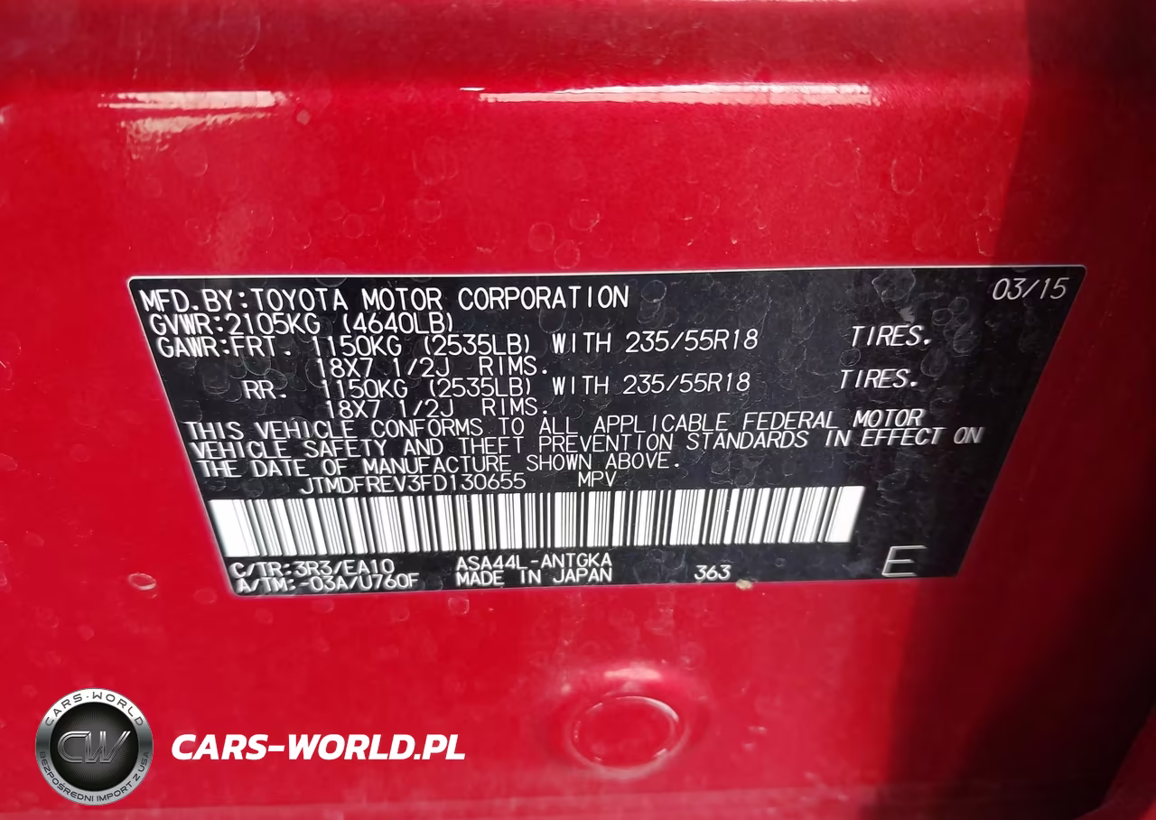 2015 Toyota Rav4 Limited VIN:JTMDFREV3FD130655 - 9