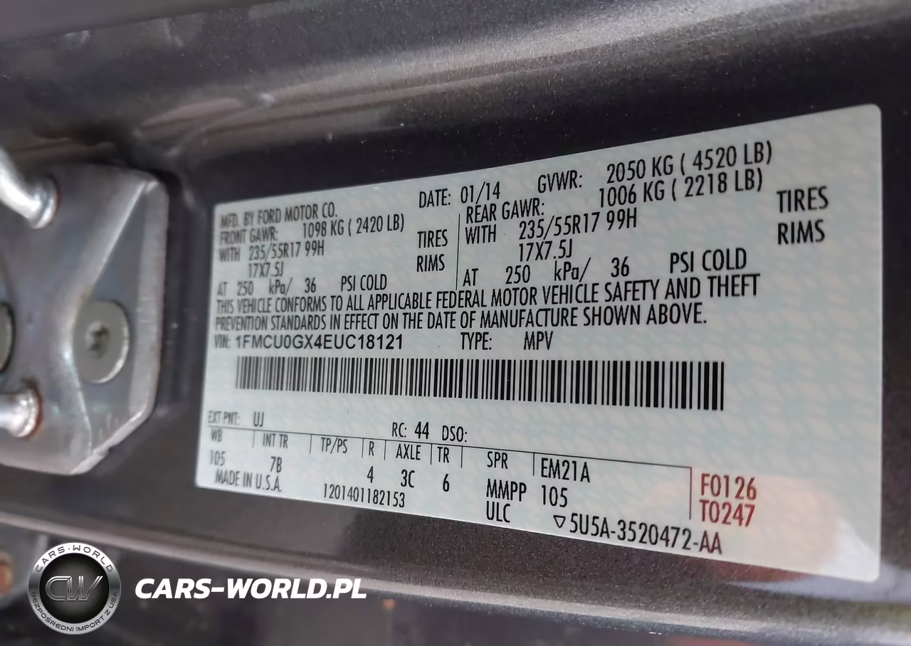 2014 Ford Escape Se VIN:1FMCU0GX4EUC18121 - 9