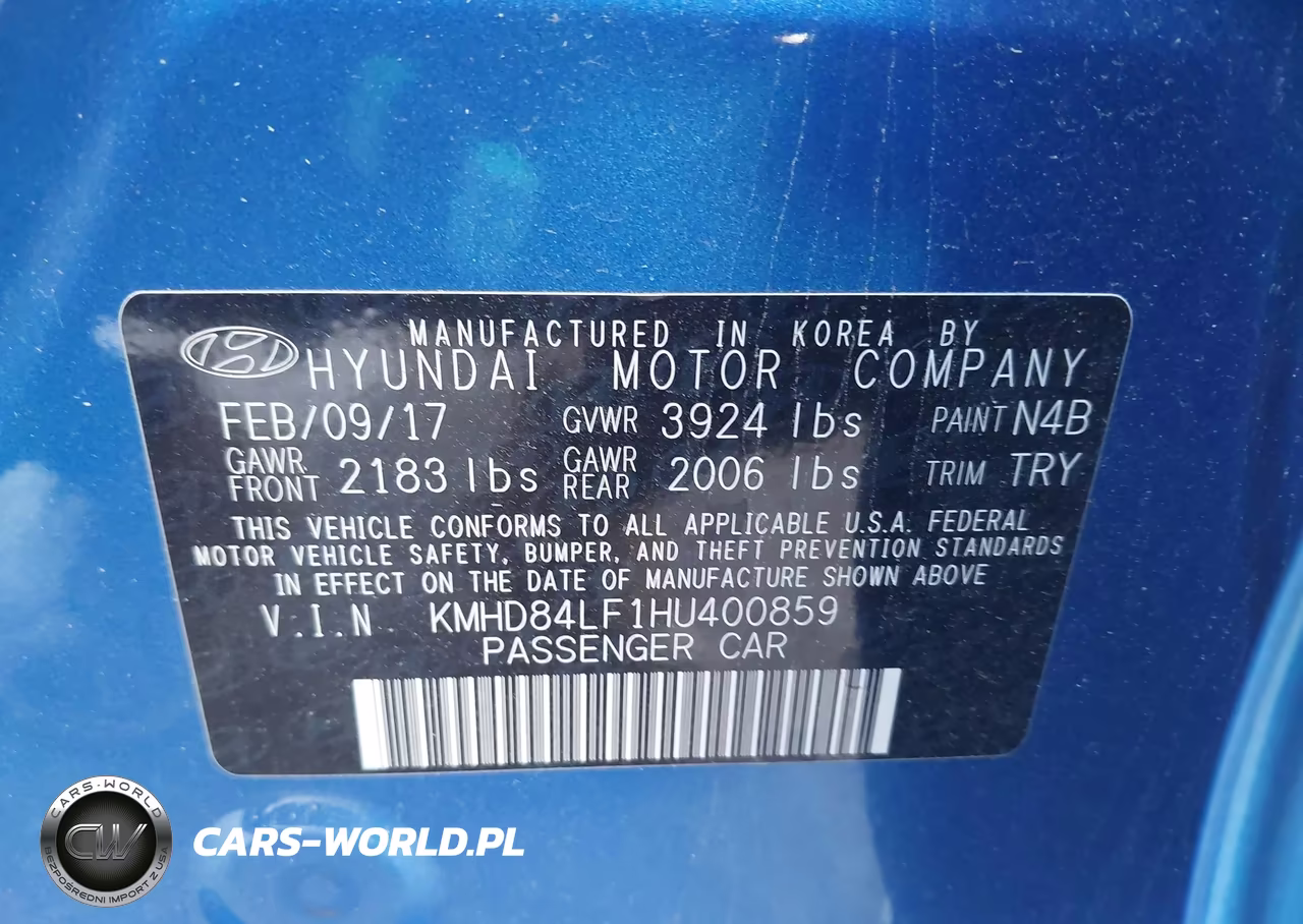2017 Hyundai Elantra Value Edition VIN:KMHD84LF1HU400859 - 9