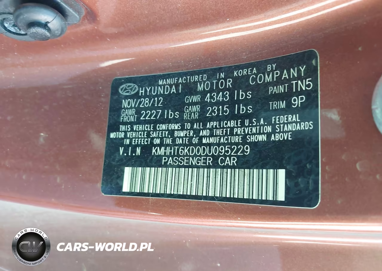 2013 Hyundai Genesis 2.0T Premium VIN:KMHHT6KD0DU095229 - 9