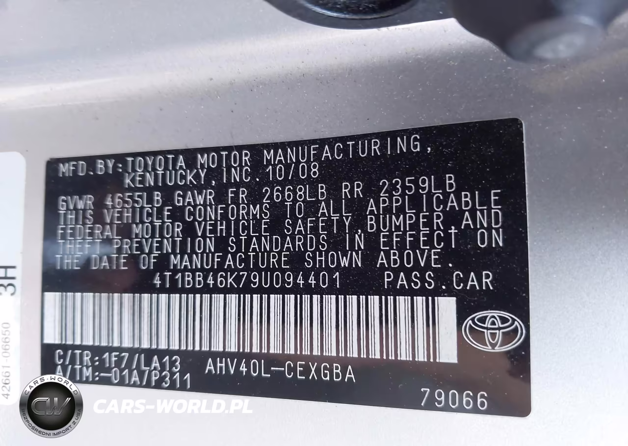 2009 Toyota Camry Hybrid VIN:4T1BB46K79U094401 - 9