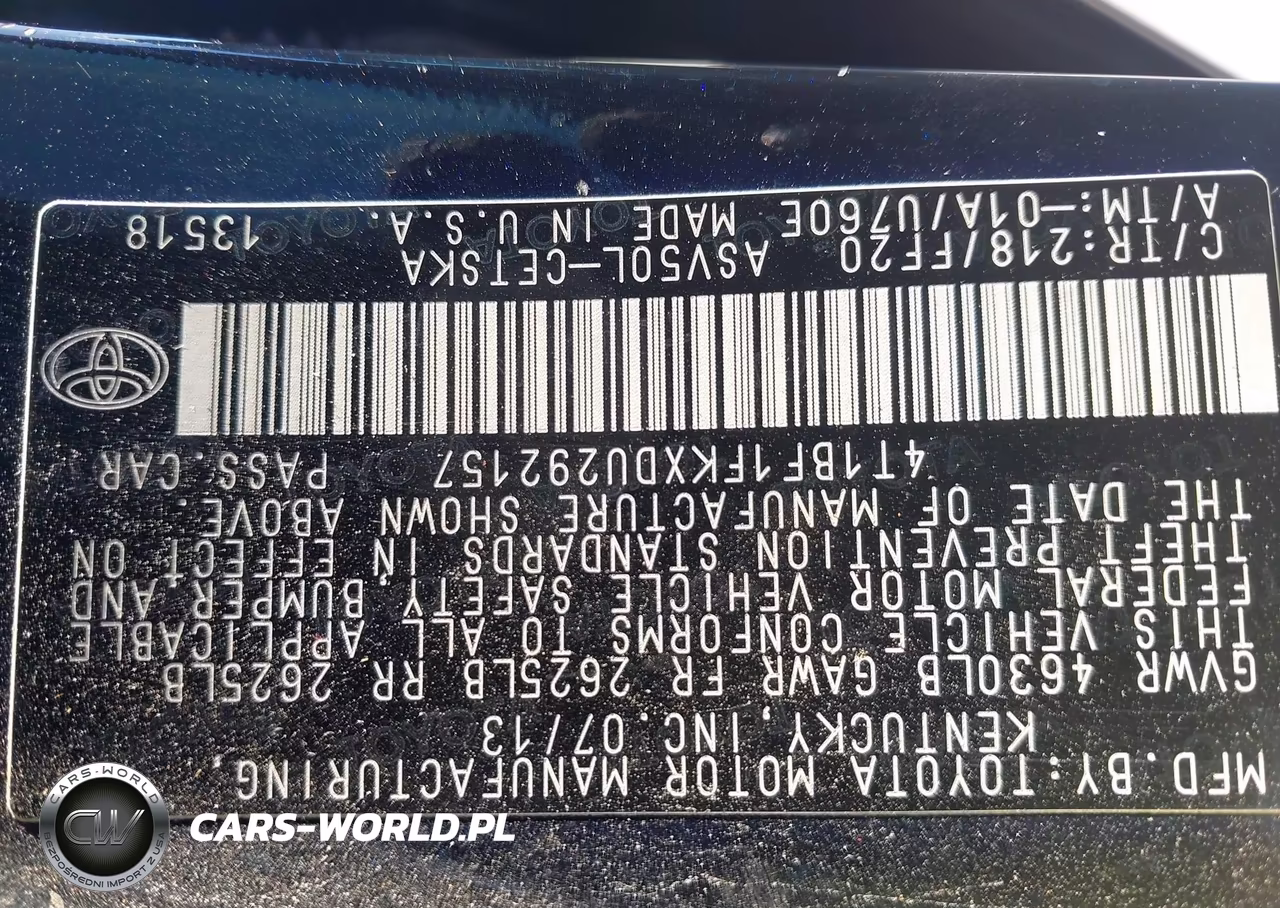 2013 Toyota Camry Se VIN:4T1BF1FKXDU292157 - 9