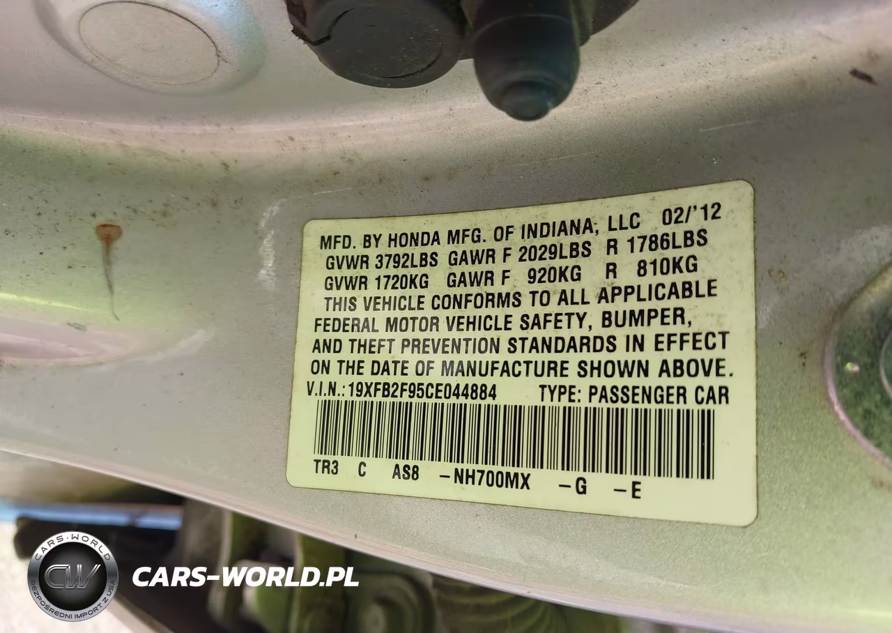2012 Honda Civic Ex-L VIN:19XFB2F95CE044884 - 9