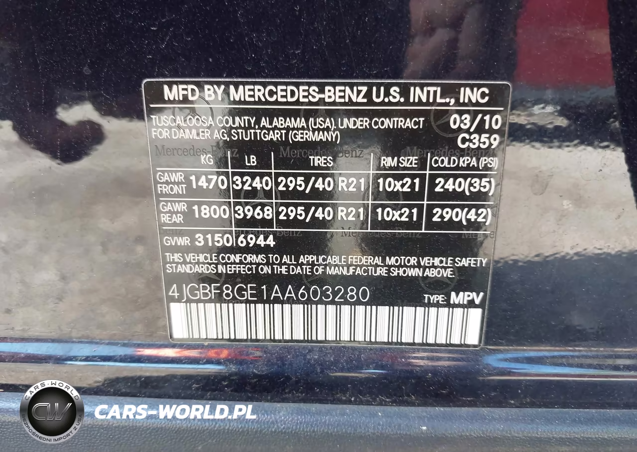 2010 Mercedes-Benz Gl 550 4Matic VIN:4JGBF8GE1AA603280 - 9