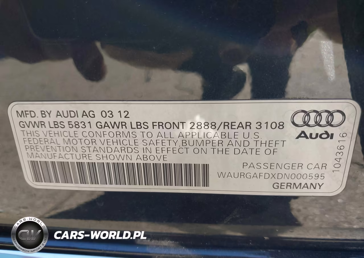 2013 Audi A8 L 3.0T VIN:WAURGAFDXDN000595 - 9