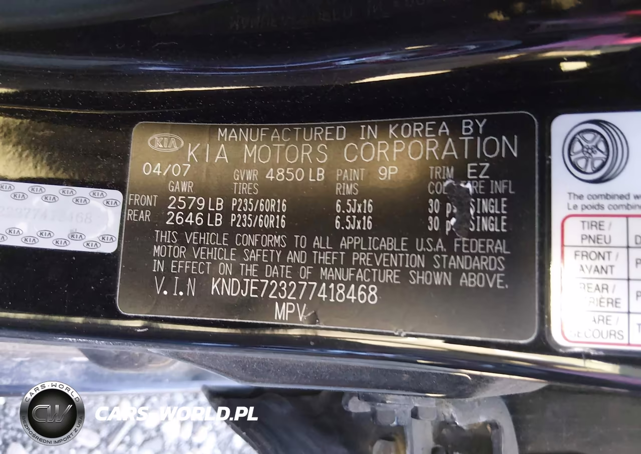 2007 Kia Sportage Lx V6 VIN:KNDJE723277418468 - 9