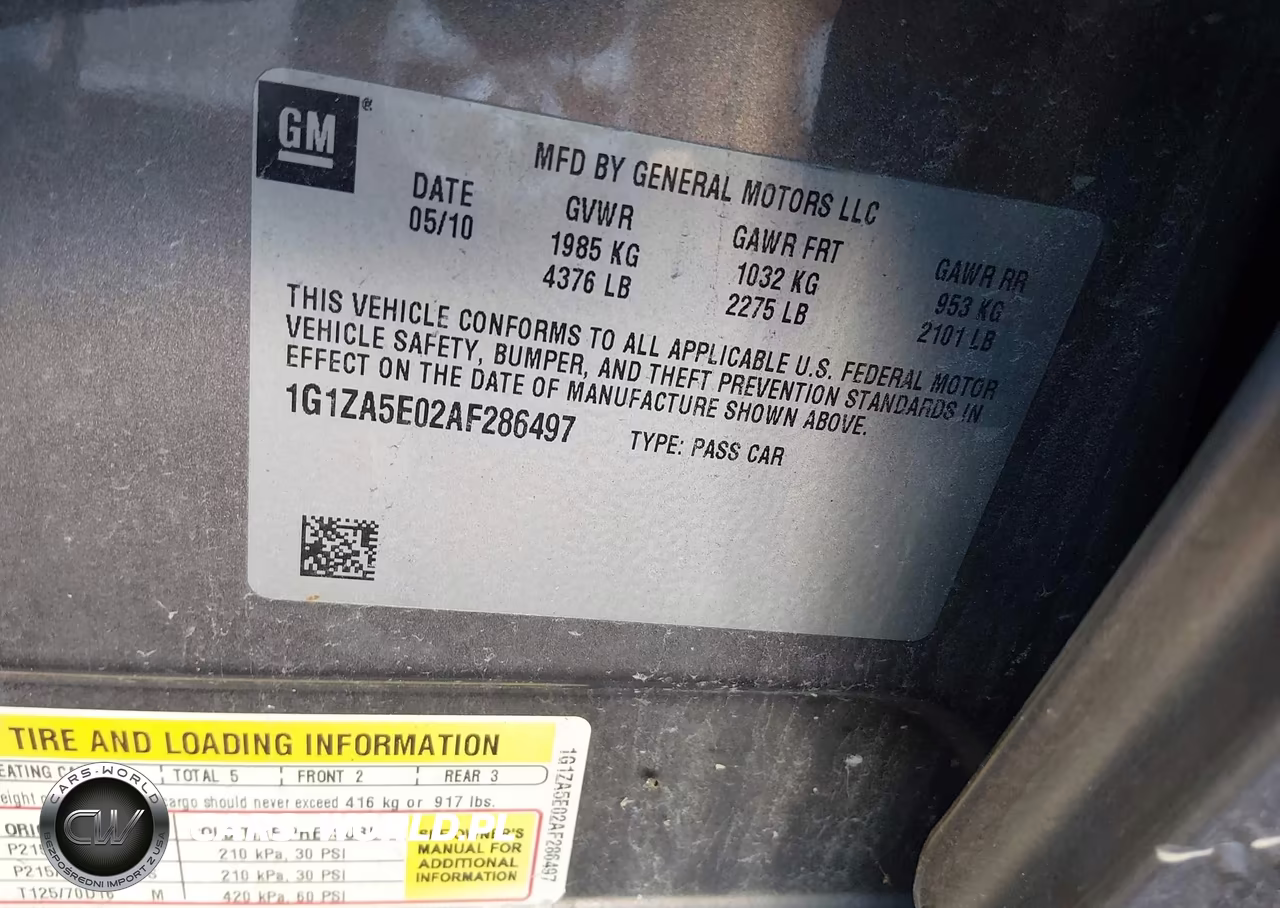 2010 Chevrolet Malibu Ls VIN:1G1ZA5E02AF286497 - 9