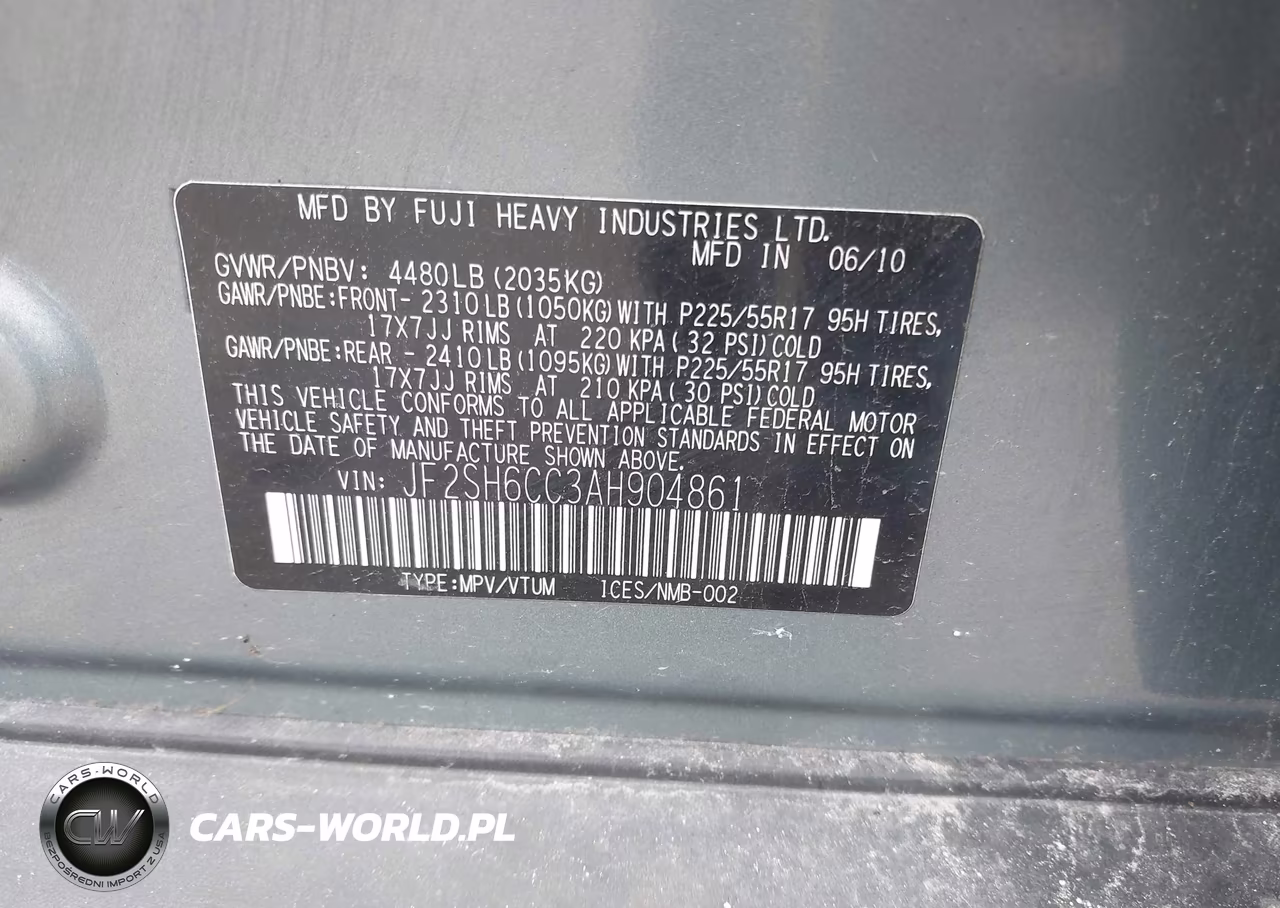 2010 Subaru Forester 2.5X Premium VIN:JF2SH6CC3AH904861 - 9