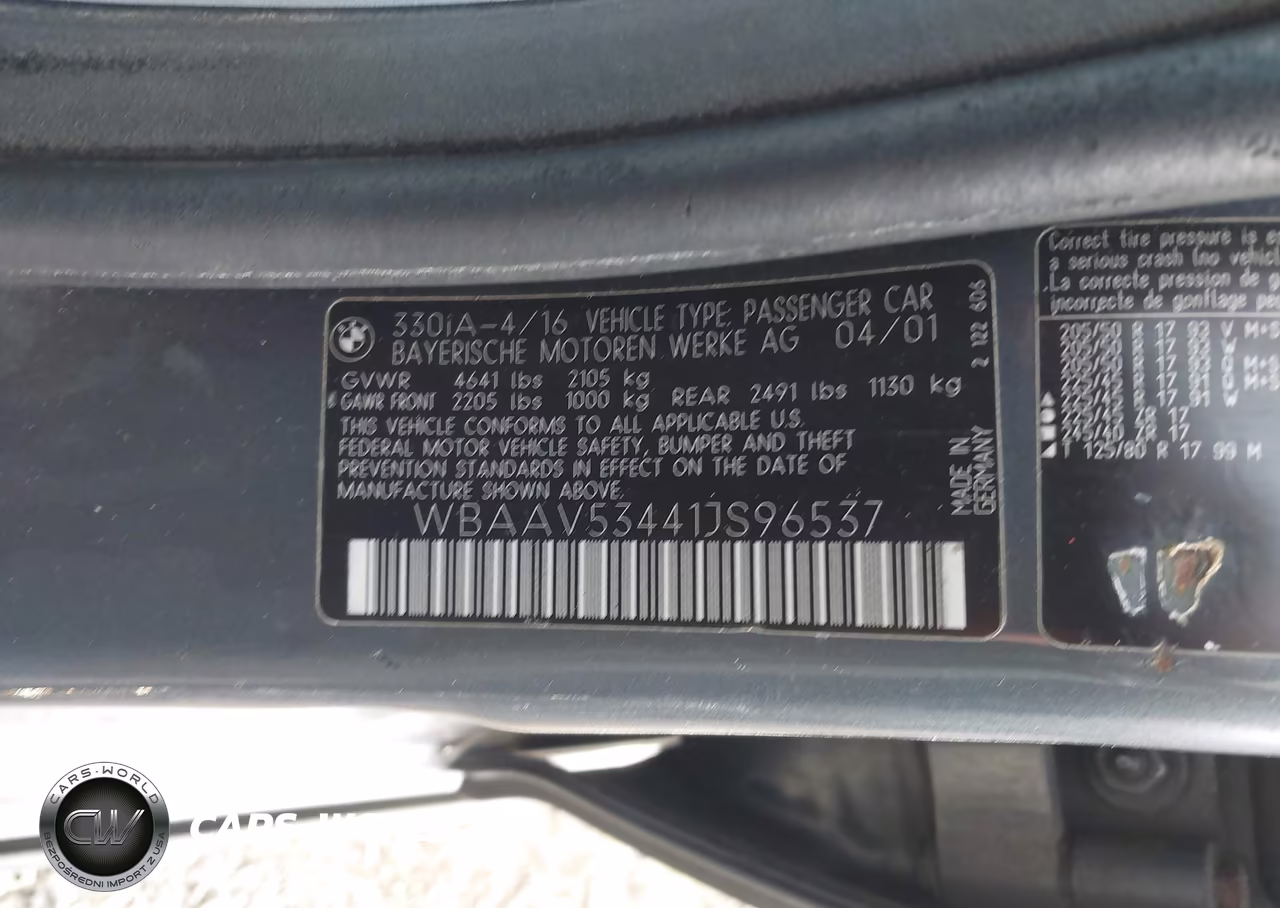2001 BMW 330I VIN:WBAAV53441JS96537 - 9