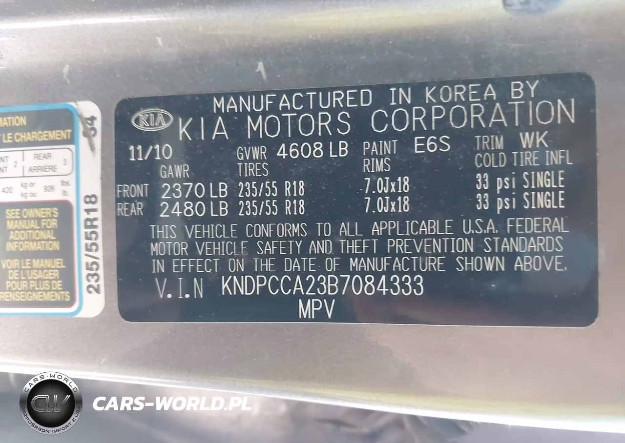 2011 Kia Sportage Ex VIN:KNDPCCA23B7084333 - 9