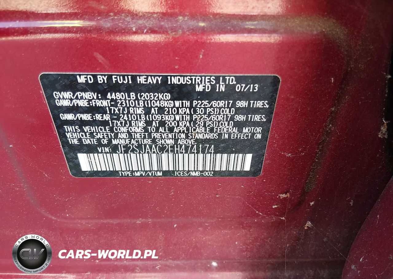 2014 Subaru Forester 2.5I VIN:JF2SJAAC2EH474174 - 9