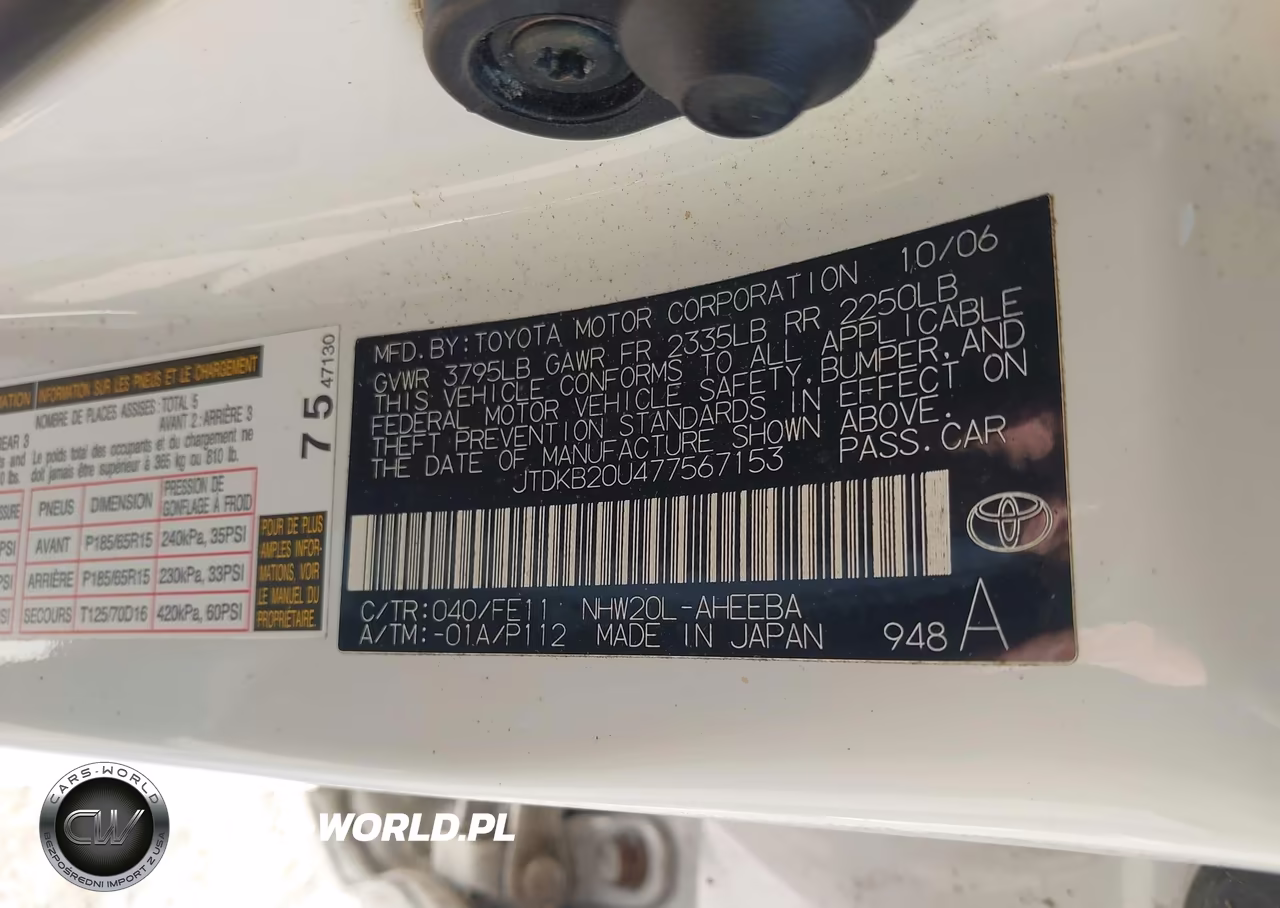 2007 Toyota Prius VIN:JTDKB20U477567153 - 9