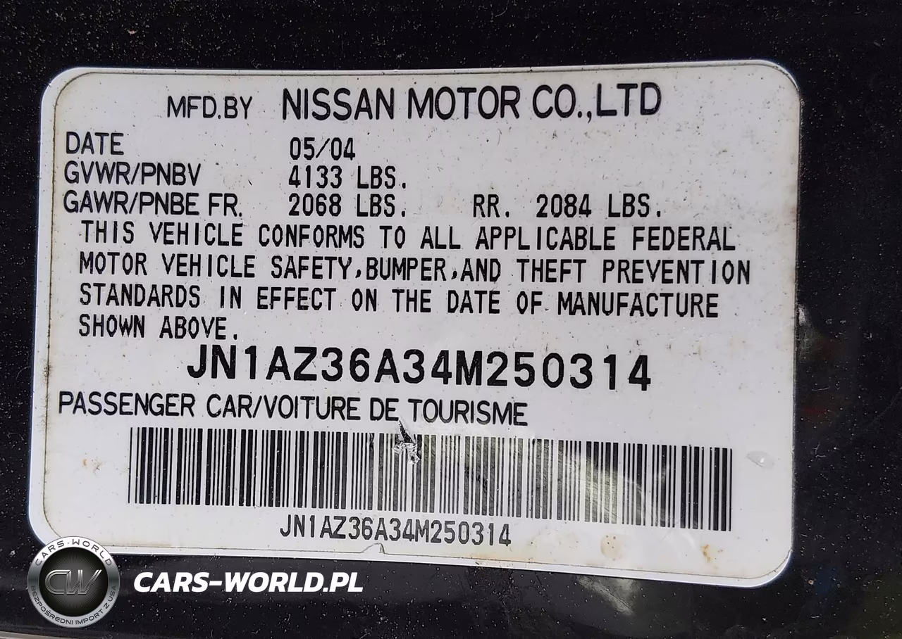 2004 Nissan 350Z Touring VIN:JN1AZ36A34M250314 - 9