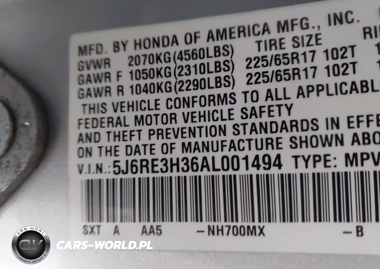 2010 Honda Cr-V Lx VIN:5J6RE3H36AL001494 - 9