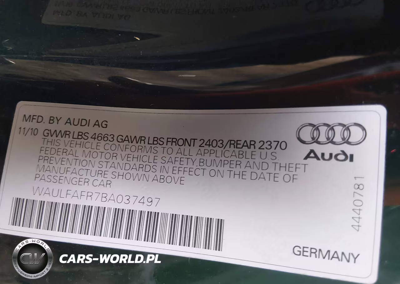 2011 Audi A5 2.0T Premium VIN:WAULFAFR7BA037497 - 9