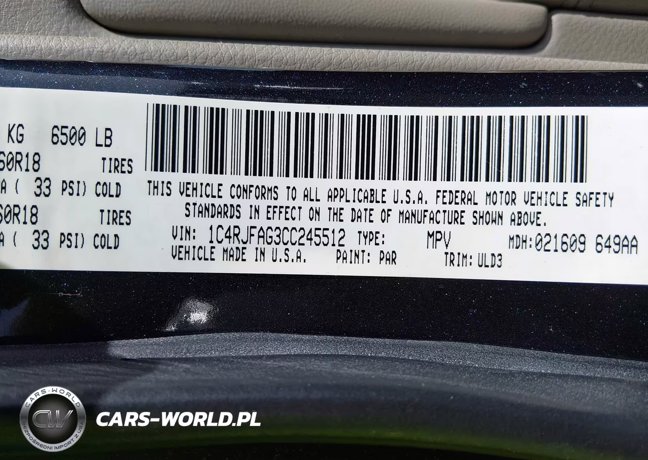 2012 Jeep Grand Cherokee Laredo VIN:1C4RJFAG3CC245512 - 9