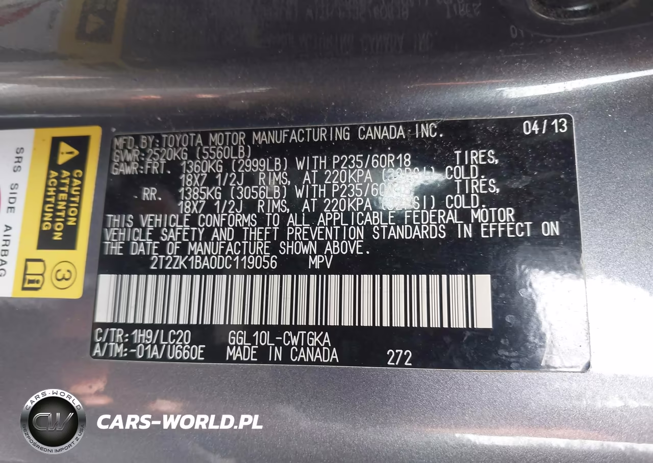2013 Lexus Rx 350 VIN:2T2ZK1BA0DC119056 - 9