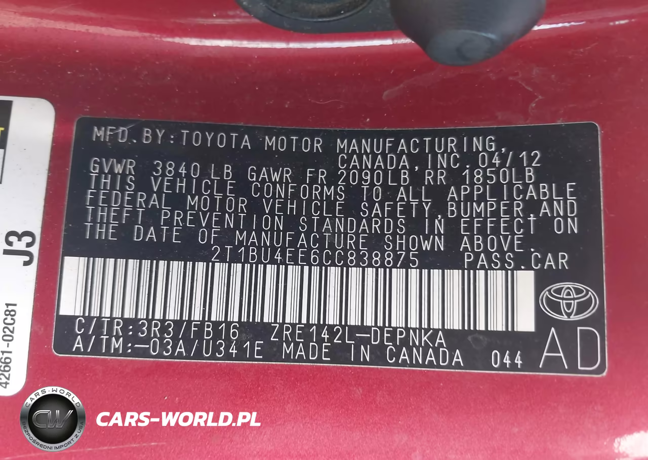 2012 Toyota Corolla Le VIN:2T1BU4EE6CC838875 - 9
