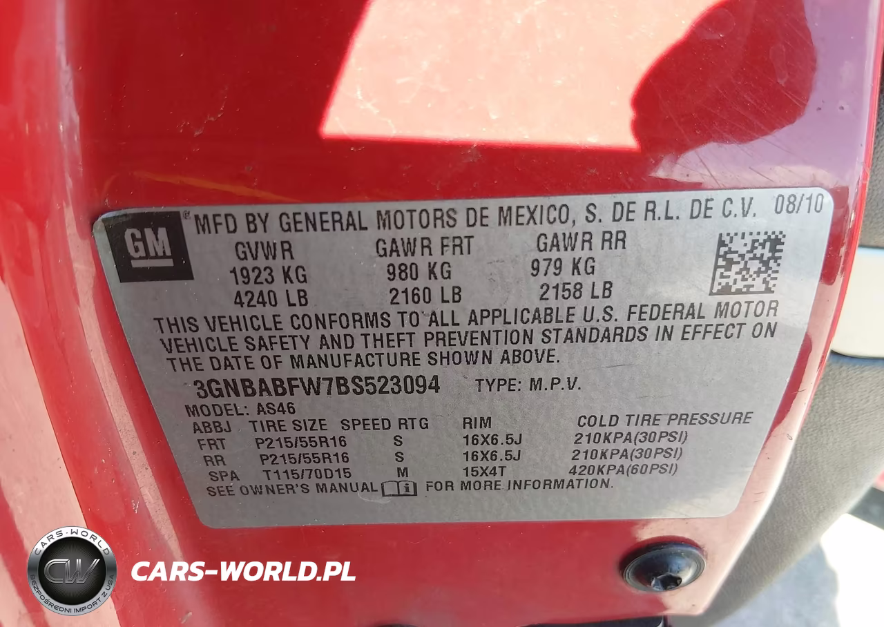 2011 Chevrolet Hhr Lt VIN:3GNBABFW7BS523094 - 9