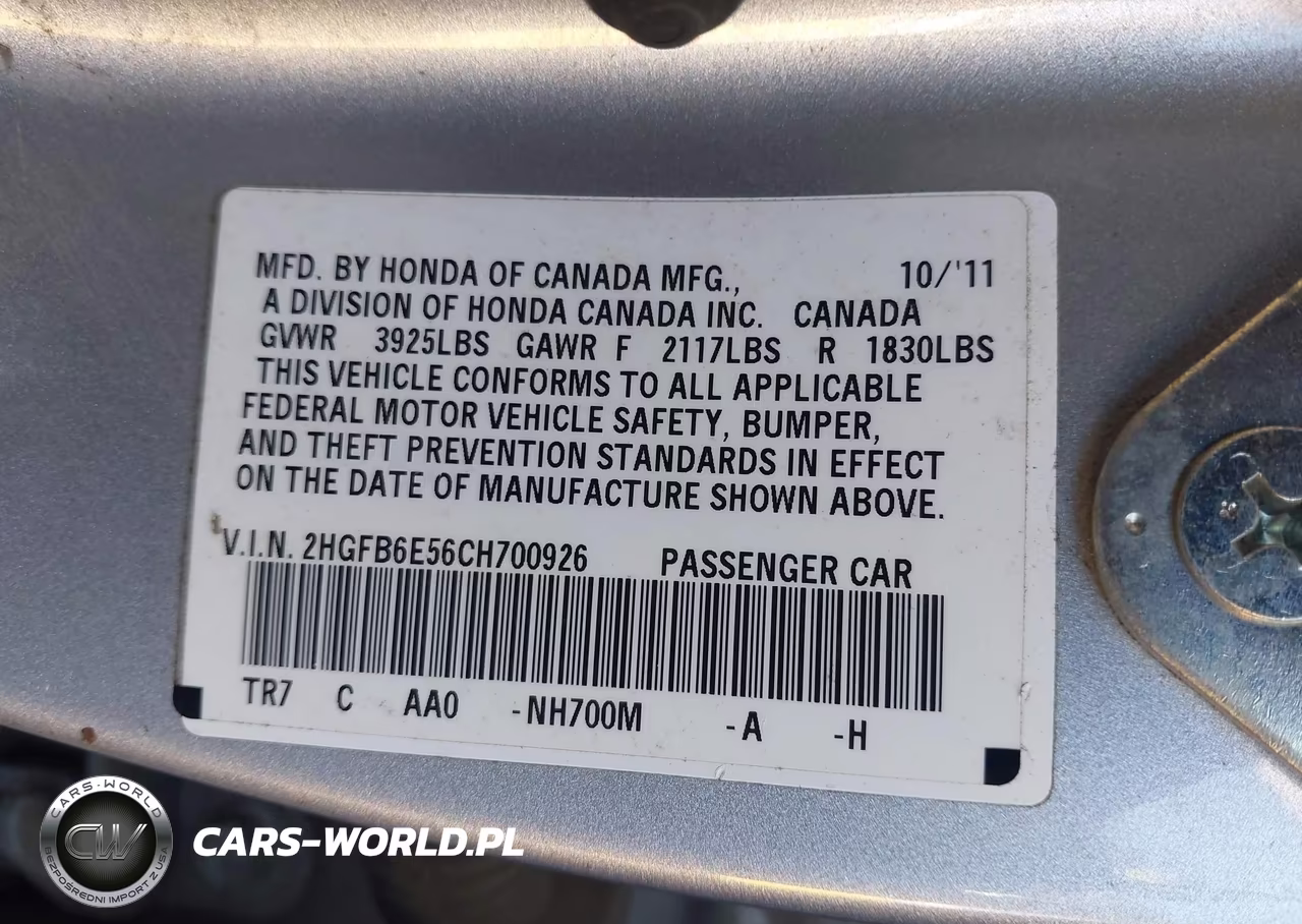 2012 Honda Civic Si VIN:2HGFB6E56CH700926 - 9