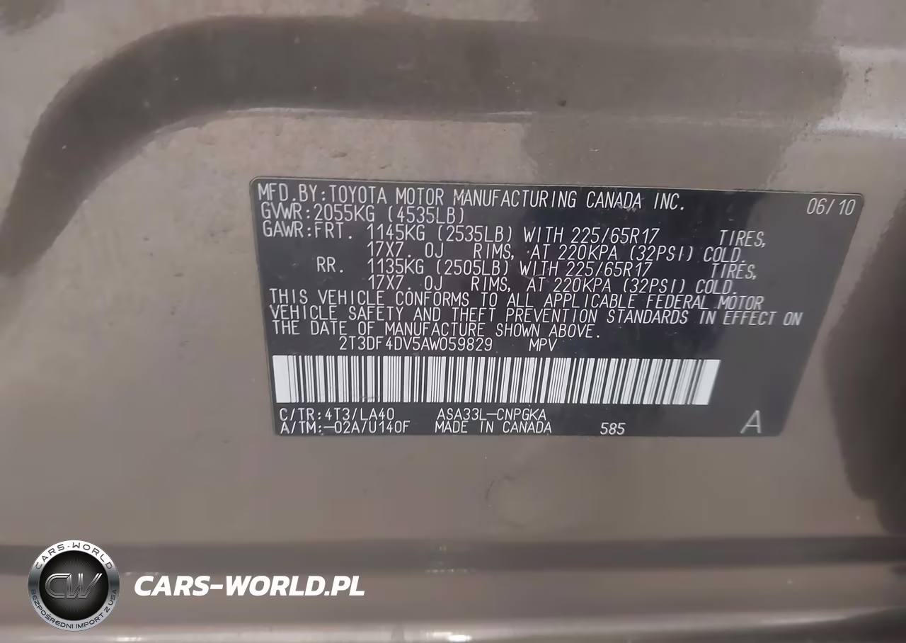 2010 Toyota Rav4 Limited VIN:2T3DF4DV5AW059829 - 9