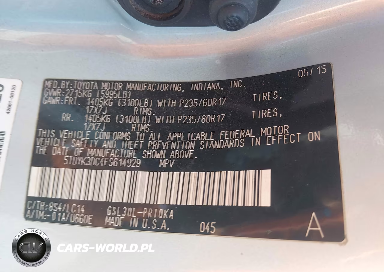 2015 Toyota Sienna Xle 8 Passenger VIN:5TDYK3DC4FS614929 - 9