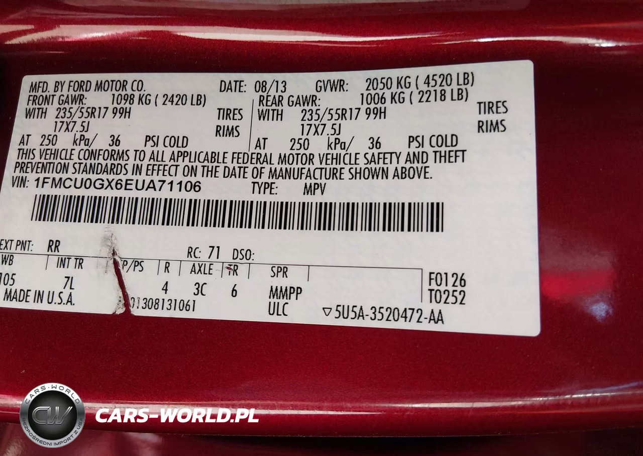 2014 Ford Escape Se VIN:1FMCU0GX6EUA71106 - 9