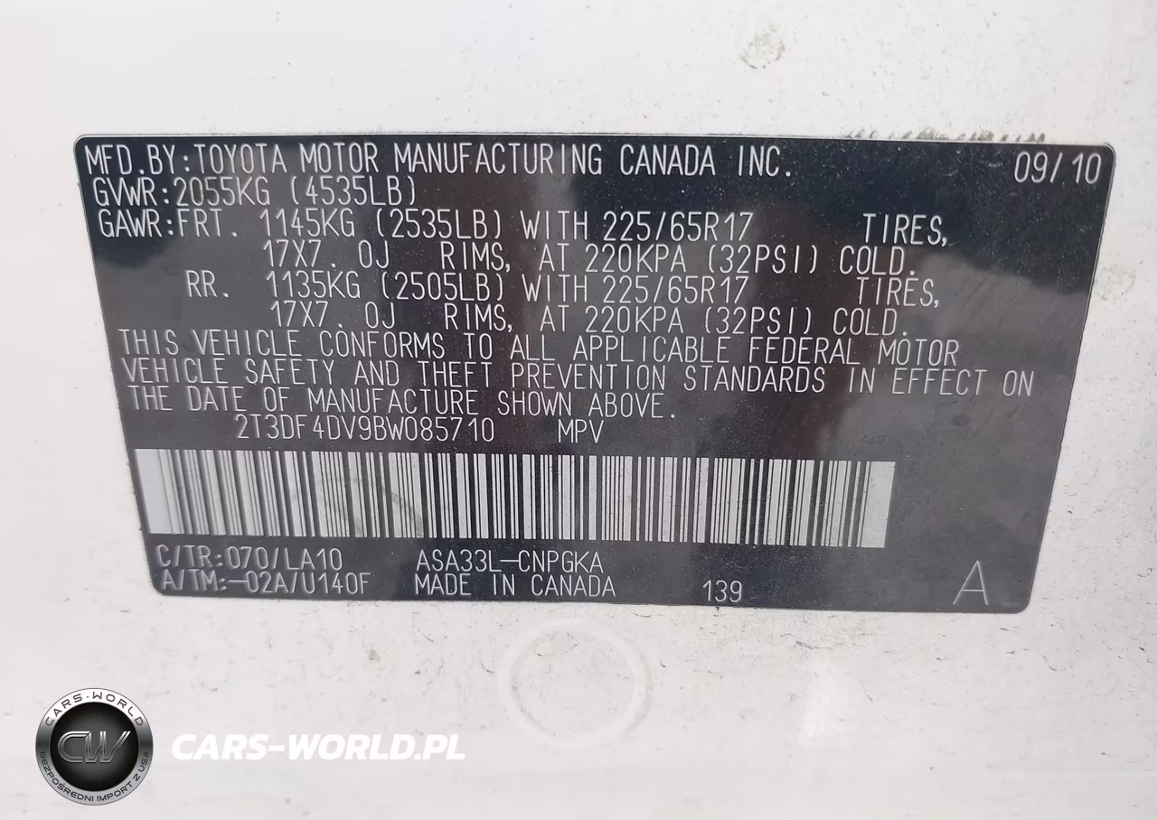 2011 Toyota Rav4 Limited VIN:2T3DF4DV9BW085710 - 9