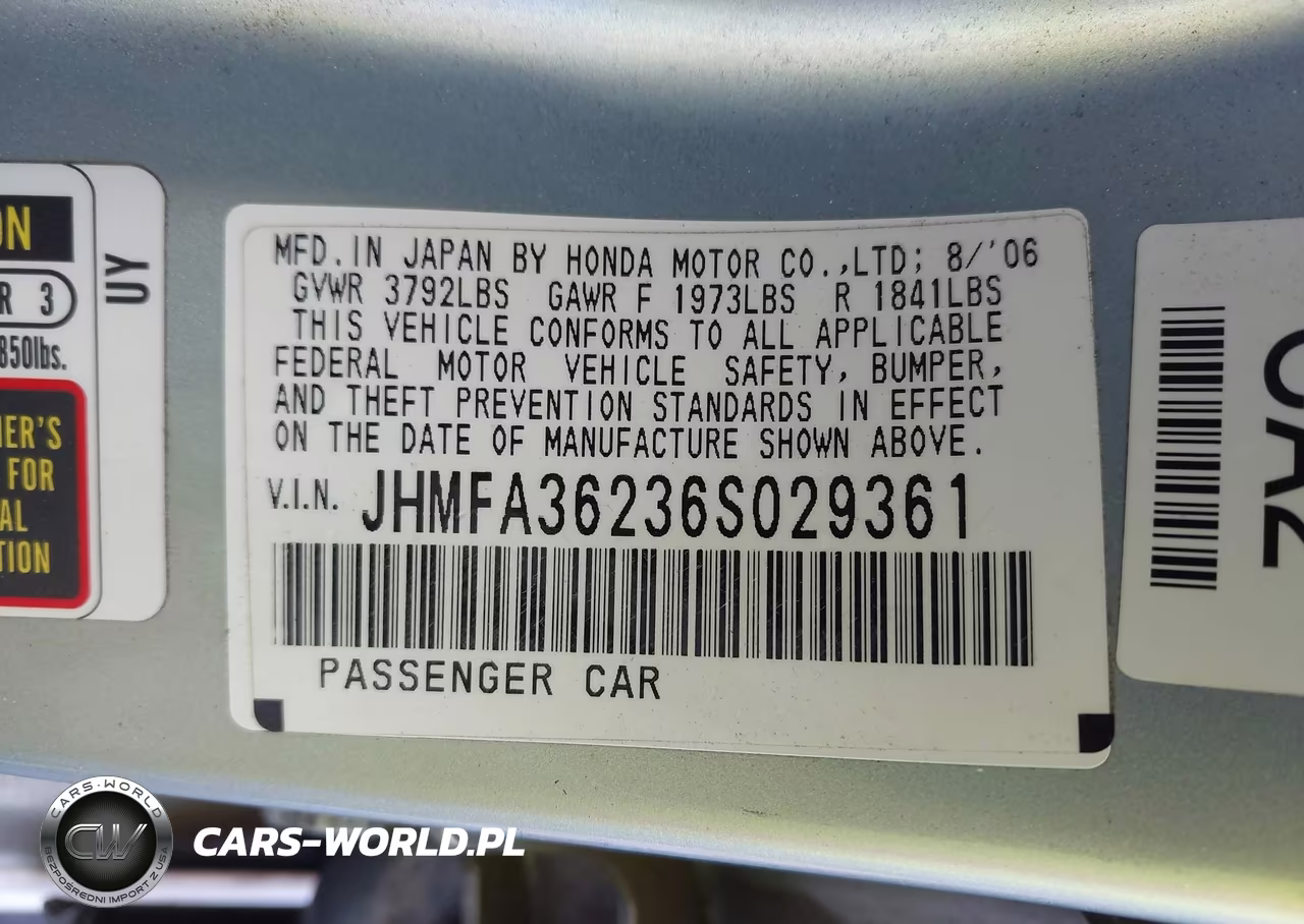 2006 Honda Civic Hybrid VIN:JHMFA36236S029361 - 17