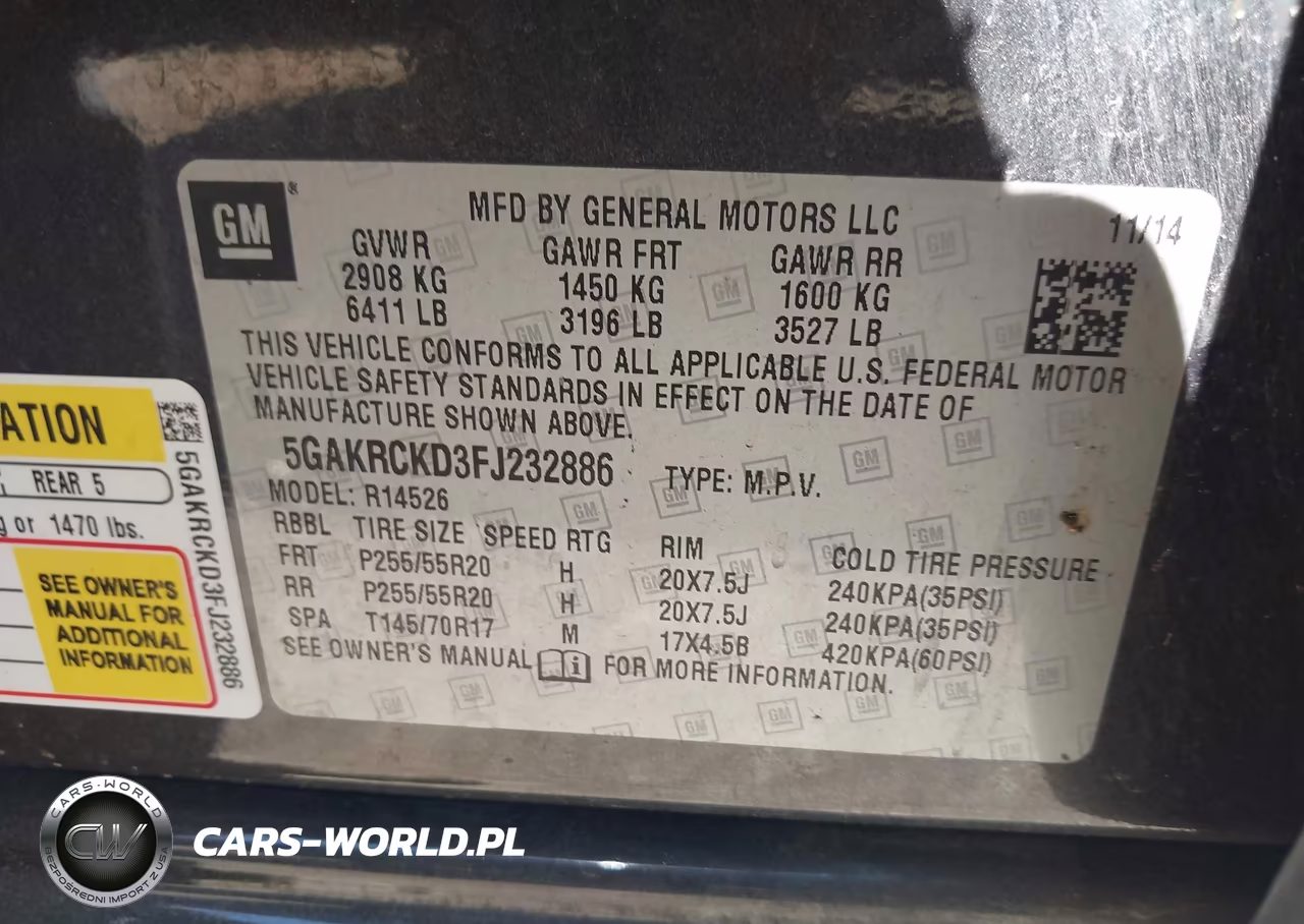 2015 Buick Enclave Premium VIN:5GAKRCKD3FJ232886 - 9