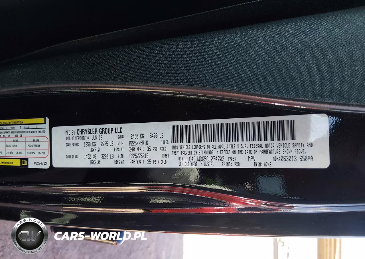 2012 Jeep Wrangler Unlimited Sport VIN:1C4BJWDG5CL274703 - 9