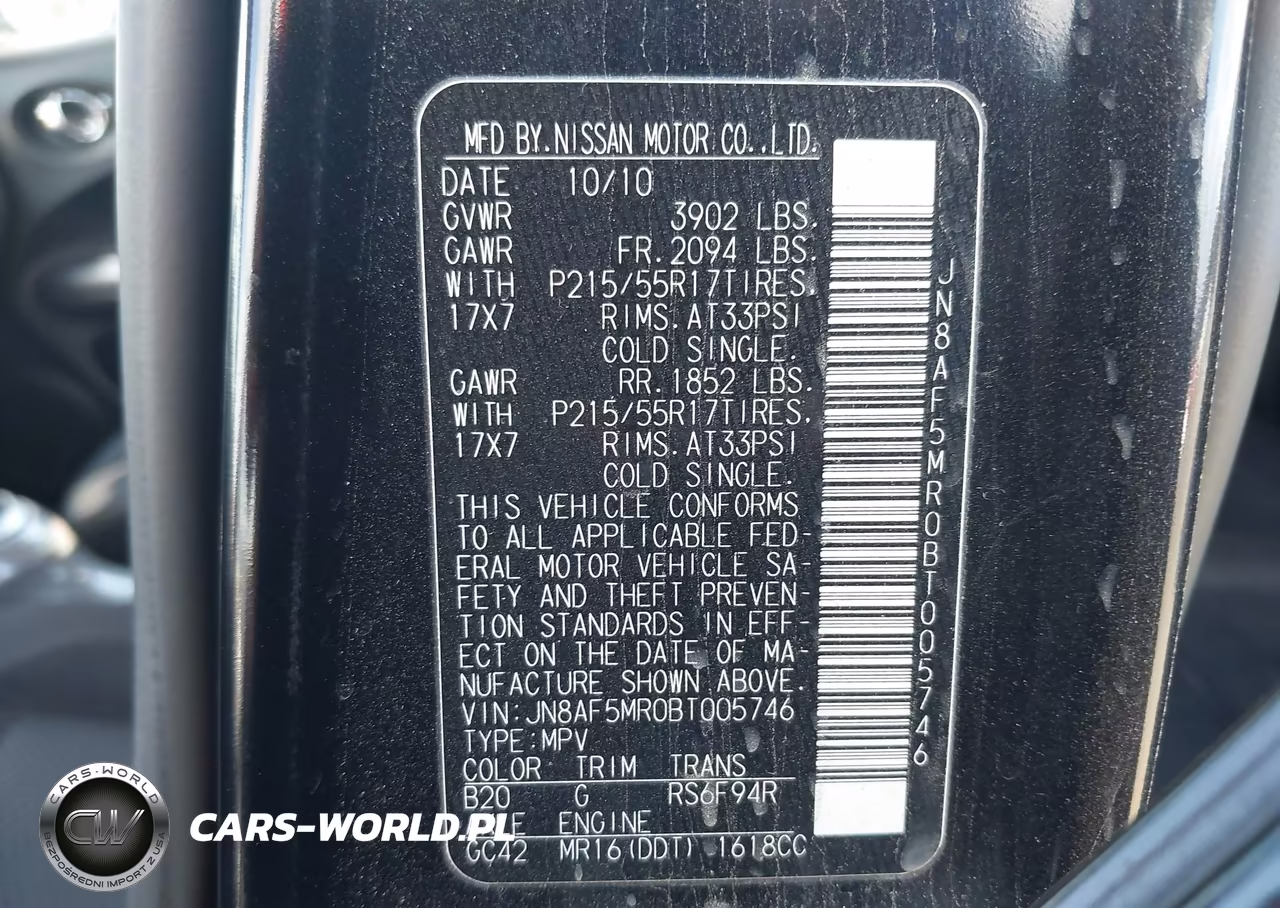 2011 Nissan Juke Sv VIN:JN8AF5MR0BT005746 - 9