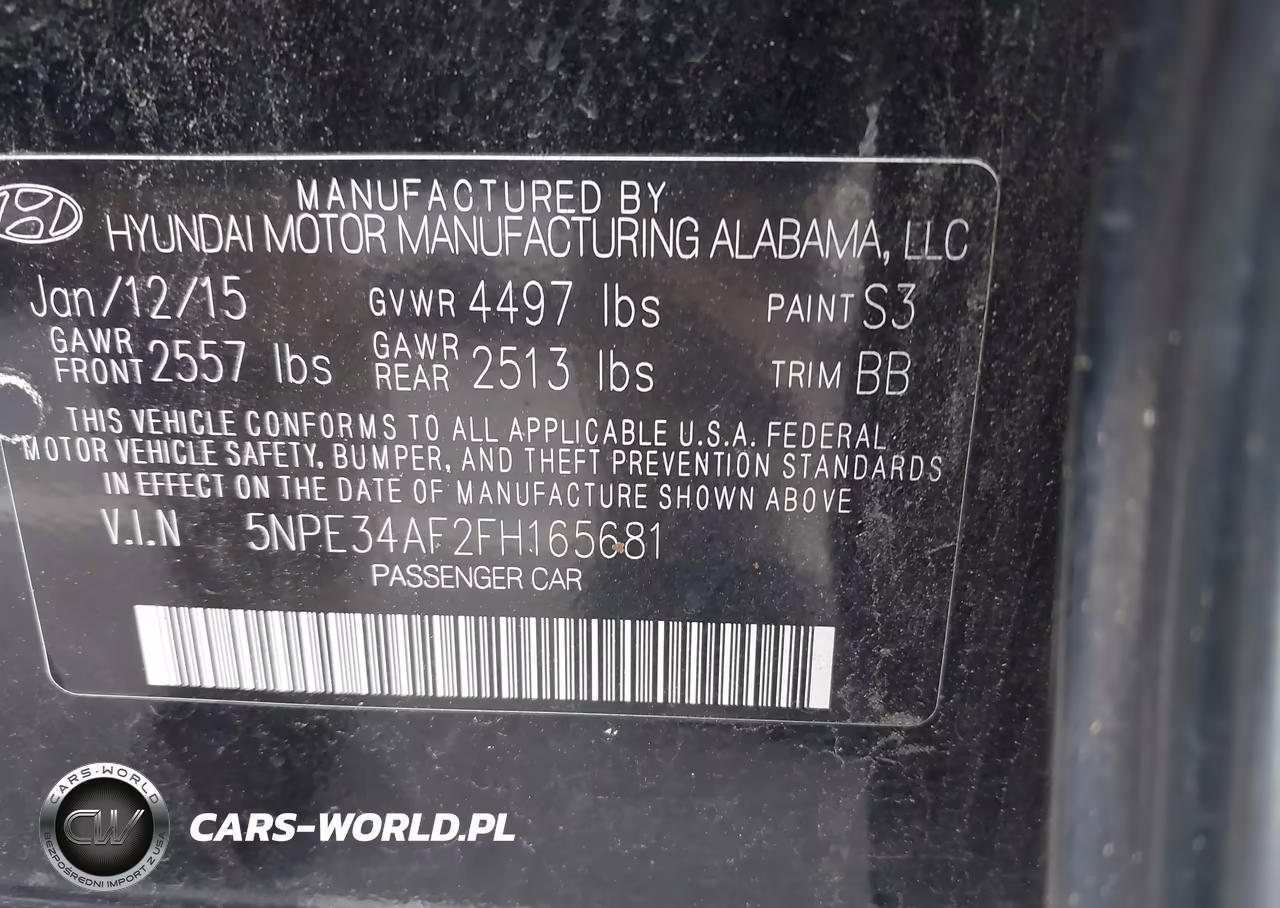 2015 Hyundai Sonata Sport VIN:5NPE34AF2FH165681 - 9