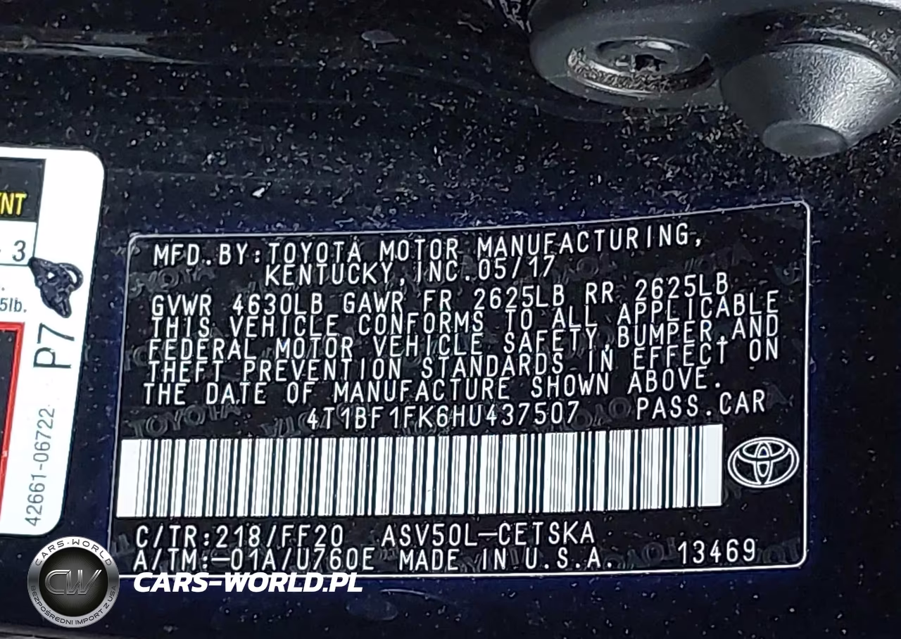 2017 Toyota Camry Se VIN:4T1BF1FK6HU437507 - 9