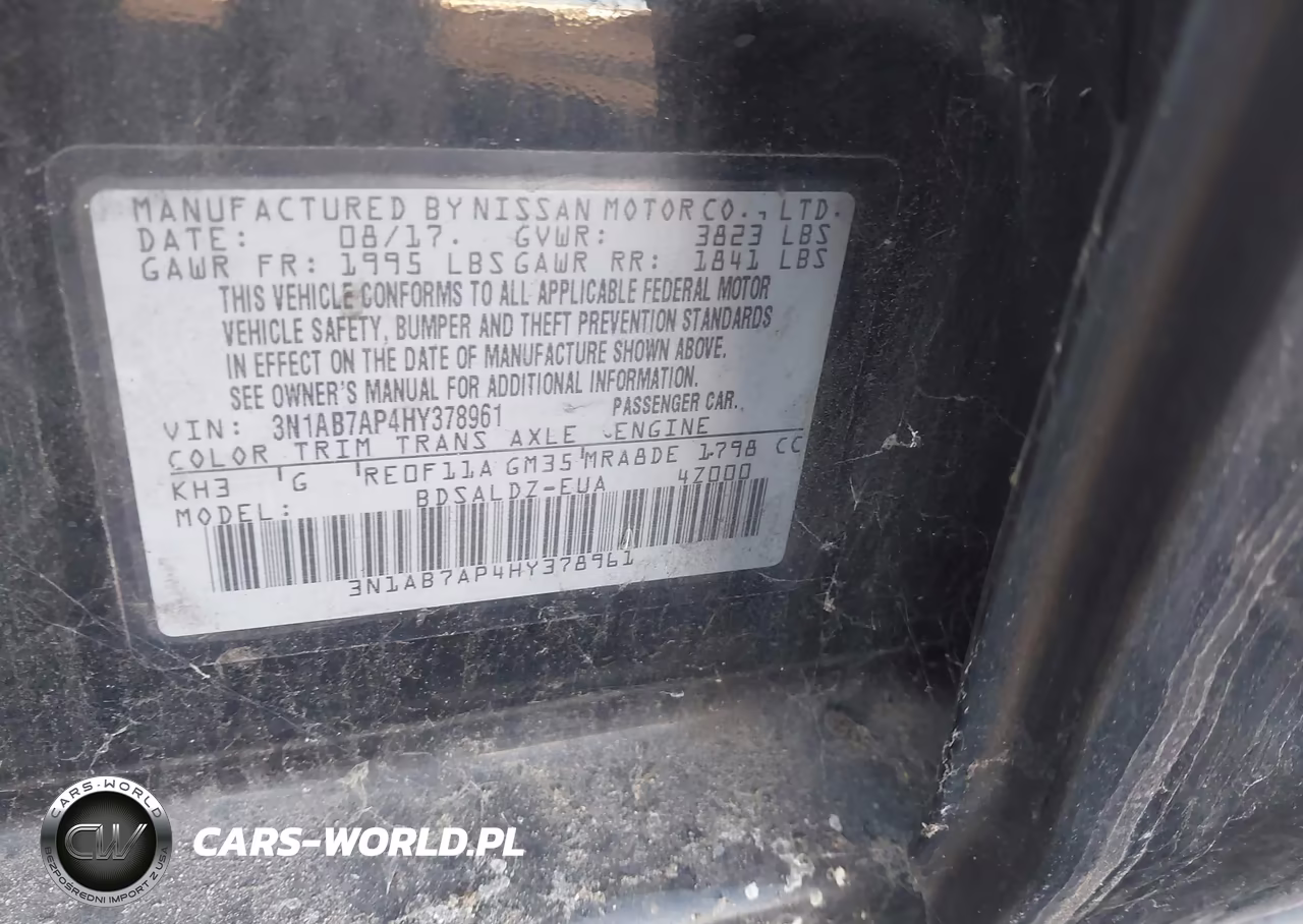 2017 Nissan Sentra Sv VIN:3N1AB7AP4HY378961 - 9